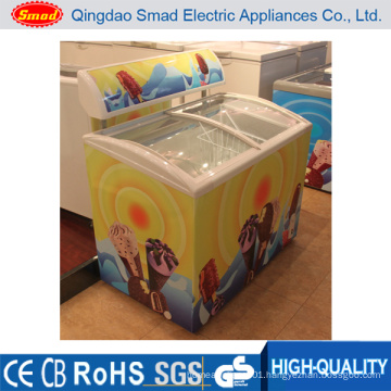 300L Ice Cream Freezer Glass Door Freezer Display Freezer